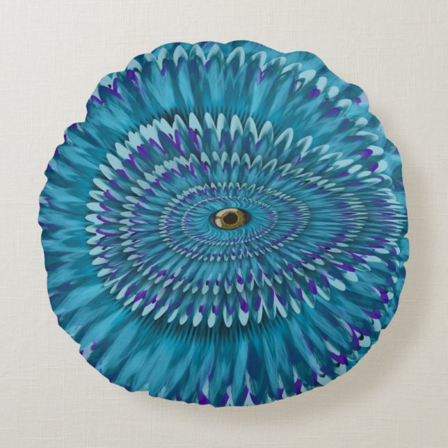 Round Jurassic EYE SEE YOU doodle  Rond Kussen (Voorkant)