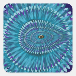 Round Jurassic EYE SEE YOU doodle Vierkante Sticker