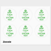 Round Keep Calm Stickers in green | personalizable (Vel)