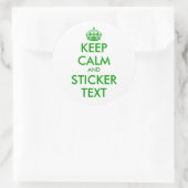 Round Keep Calm Stickers in green | personnalizabl (Sac)