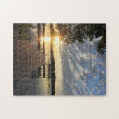 Round Lake Sunrise een van de Dock Puzzle Legpuzzel (Horizontaal)