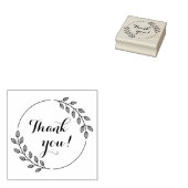 Round Leaves Double Wreath Thank You Rubberstempel (Gestempeld)