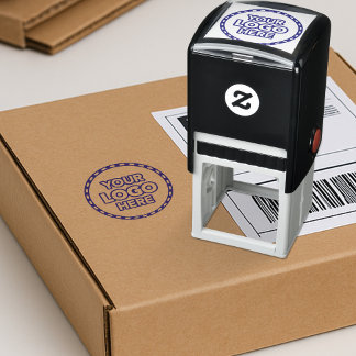 Round Logo Stamp for Business Branding - 1.5 Inch Zelfinktende Stempel