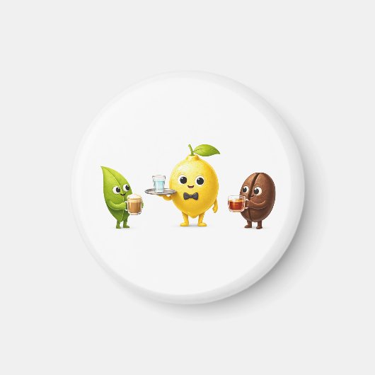 Round Mini Fridge Magnet – Minimal Kitchen Decor Magneet (Voorkant)