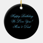 Round Ornament Light Blue Black Zebra Sweet 16 (Achterkant)