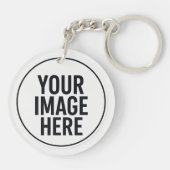 Round Photo Upload Keychain With Metal Ring (Achterkant)
