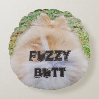 Round Pillow - Fuzzy Butt Rond Kussen