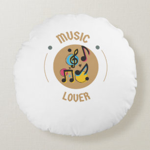 Round Pillow Music Lover Rond Kussen