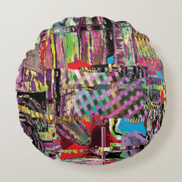 Round Pillow – Urban Fractals Rond Kussen