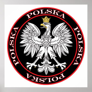 Round Polska Eagle Poster