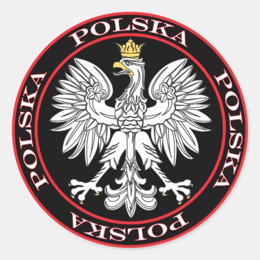 Round Polska Eagle Ronde Sticker (Voorkant)