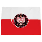 Round Red Polska Eagle Groot Cadeauzakje (Voorkant)