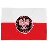 Round Red Polska Eagle Groot Cadeauzakje (Achterkant)