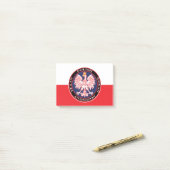 Round Red Polska Eagle Post-it® Notes (Op bureau)