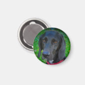 ROUND REFRIGERATOR MAGNET, BLACK LAB, GIFTS, PETS MAGNEET (Voorkant / Achterkant)