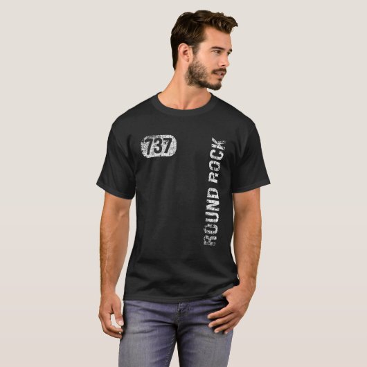 Round Rock Texas 737 Area Code  Retro T-shirt (Voorkant volledig)