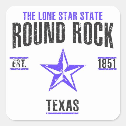 Round Rock Vierkante Sticker (Voorkant)