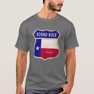Round Rockeas Crest Vlag Ontwerp grappig T-shirt