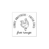 Round Rustic Custom Farm Name | Information Egg  Rubberstempel (Afrduk)