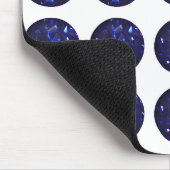Round Sapphire Gemstone Pattern Mousepad Muismat (Hoek)
