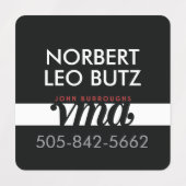 Round Square Washable Clothing ID Red, Black, Gray Labels (Design 1)