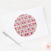 Round sticker design featuring vibrant pink  (Envelop)