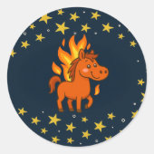 Round Stickers with a red horses (Voorkant)