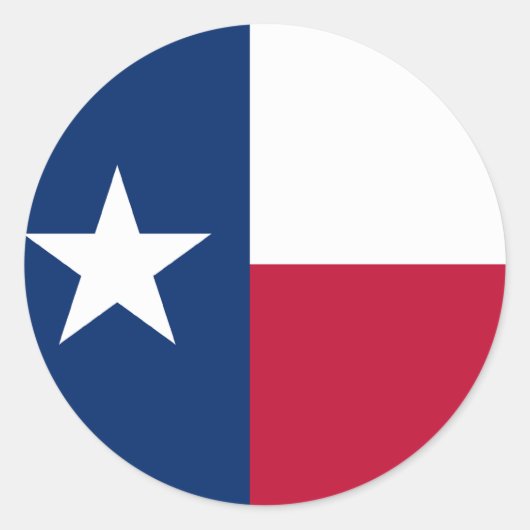 Round Texas Flag Ronde Sticker (Voorkant)