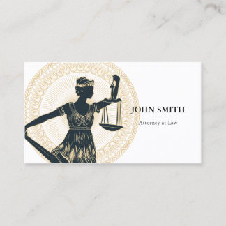 Round Totem Lady Justice Professionele advocaat Visitekaartje