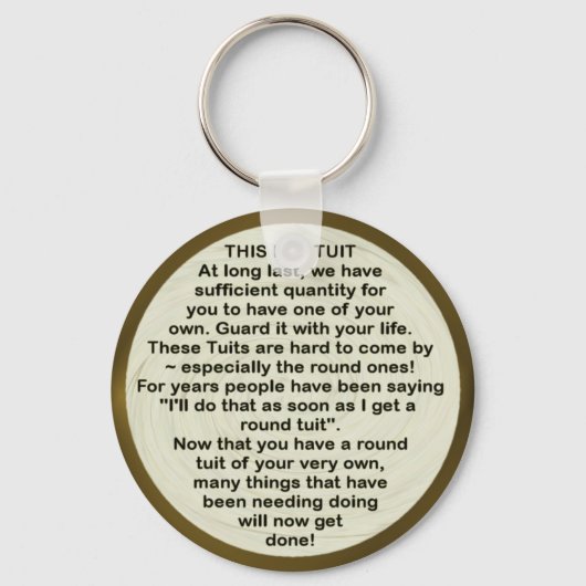 Round Tuit ~ sleutelhanger (Voorkant)