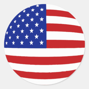ROUND US FLAG RONDE STICKER