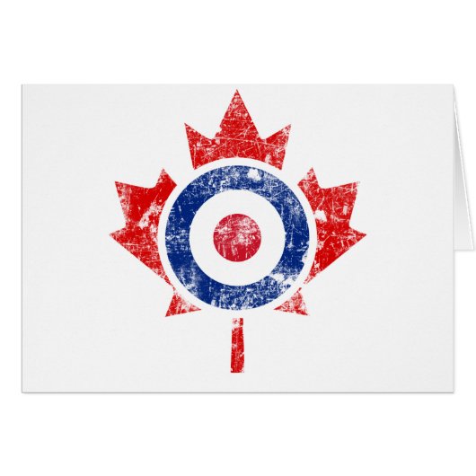 Roundel Canada Curling Hockey Cible Grunge Ice (Devant horizontal)