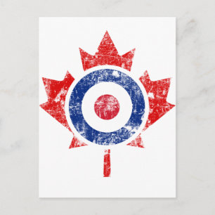 Roundel Canada Curling Hockey Target Grunge Ice Briefkaart