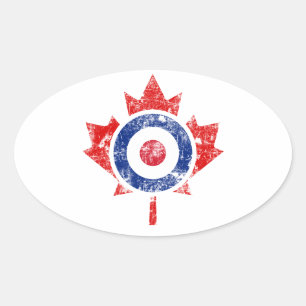 Roundel Canada Curling Hockey Target Grunge Ice Ovale Sticker