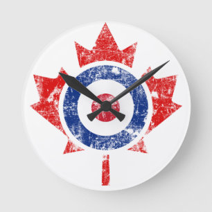Roundel Canada Curling Hockey Target Grunge Ice Ronde Klok