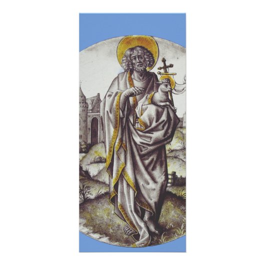 Roundel met de heilige Johannes de Doper Reclamekaart (Voorkant)