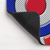 Roundel Sunburst Design Carbon Style Decor Muismat (Hoek)