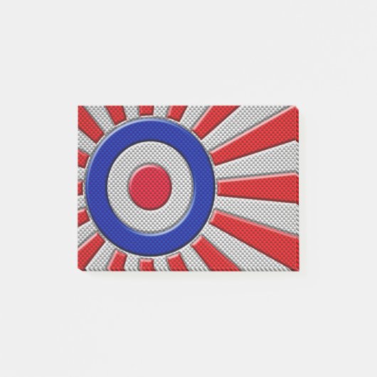 Roundel Sunburst Design Carbon Style Decor Post-it® Notes (Voorkant)
