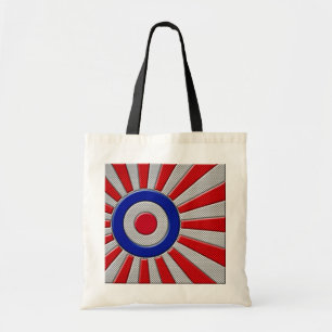 Roundel Sunburst Design Carbon Style Decor Tote Bag