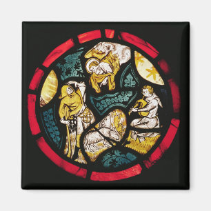 Roundel waarin de aankondiging aan de herders word magneet