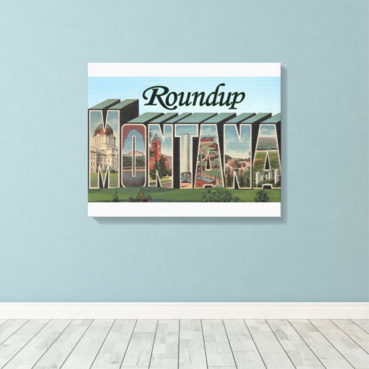 Roundup, Montana Canvas Afdruk (Insitu (Houten vloer))