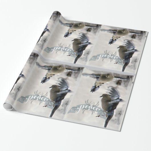 Rourning Doves in Flight Holiday Wrap Cadeaupapier (Uitgerold)