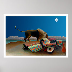 Rousseau - de slapende zigeuner - de klassieke mu poster