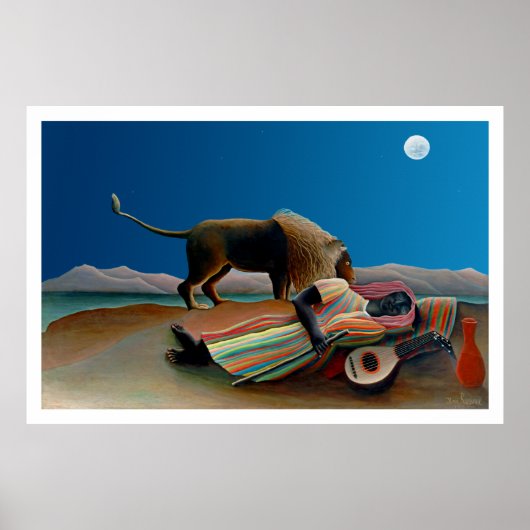 Rousseau - de slapende zigeuner - de klassieke mu poster (Voorkant)