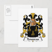 Rousseau Family Crest Briefkaart (Voorkant / Achterkant)
