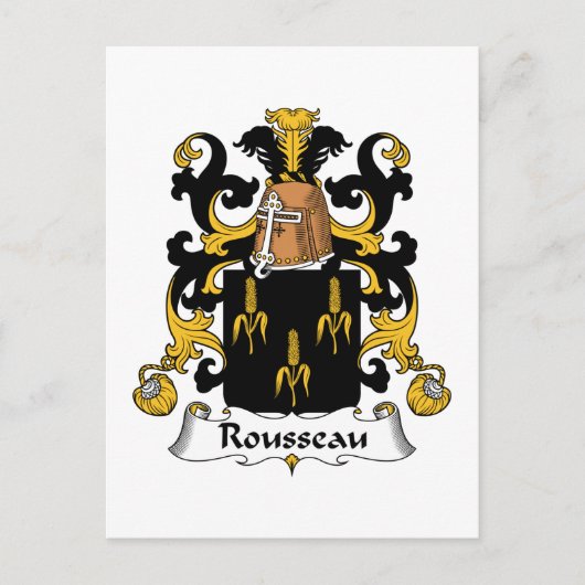 Rousseau Family Crest Briefkaart (Voorkant)