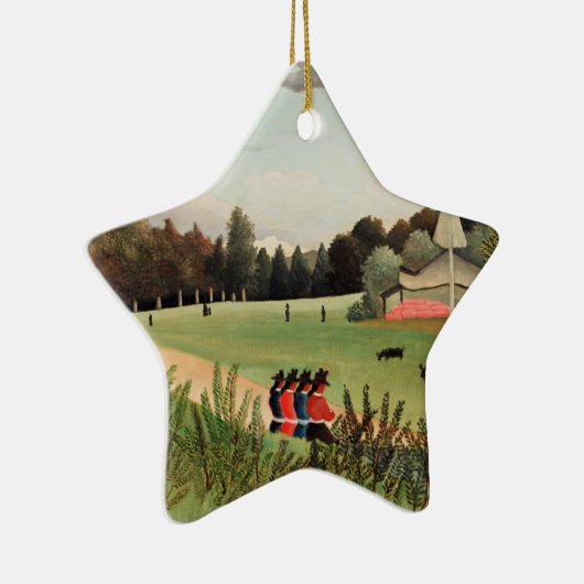 Rousseau - Landschap en vier jonge meisjes Keramisch Ornament (Rechts)