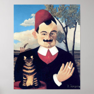 Rousseau - Portret van Pierre Loti Man met Kat Poster