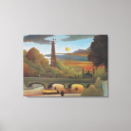 Rousseau Seine en Eiffeltoren in de zon Canvas Afdruk (Voorkant)