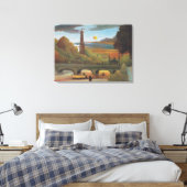 Rousseau Seine en Eiffeltoren in de zon Canvas Afdruk (Insitu (Slaapkamer))
